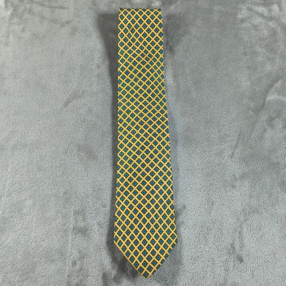 Vintage Brooks Brothers Makers Tie Mens 61x3.5 Silk Geometric Check Abstract USA